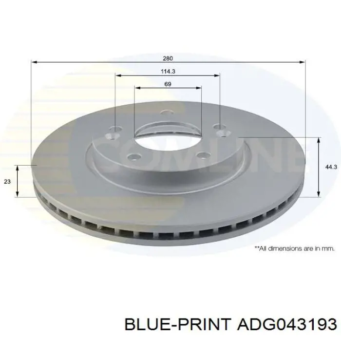 Comprar ADG043193 Blue Print Freno de disco delantero