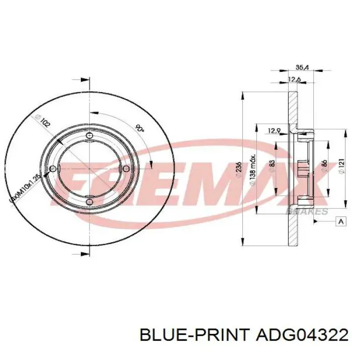 Freno de disco delantero Chevrolet Spark (Matiz) M200, M250