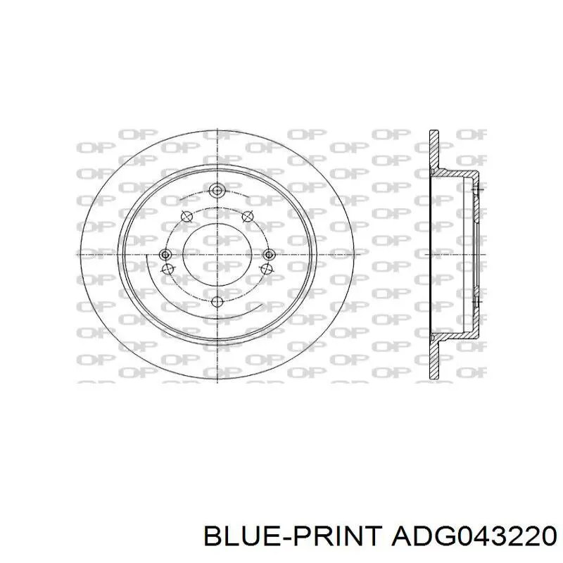 ADG043220 Blue Print disco de freno trasero