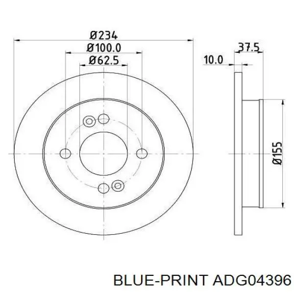 Frenos traseros Blue Print ADG04396