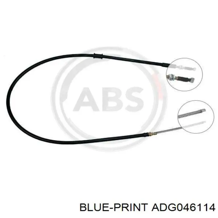 ADG046114 Blue Print cable de freno de mano trasero derecho