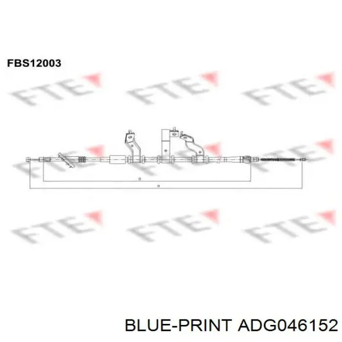 ADG046152 Blue Print cable de freno de mano trasero izquierdo