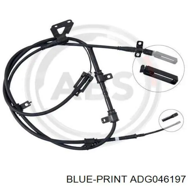 ADG046197 Blue Print cable de freno de mano trasero derecho