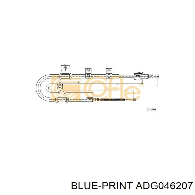 ADG046207 Blue Print cable de freno de mano trasero derecho
