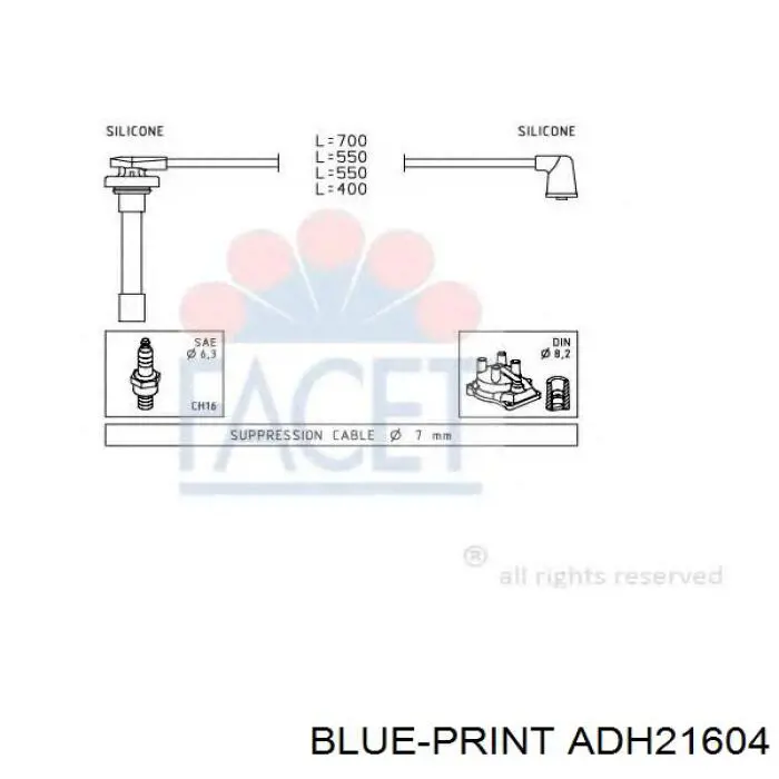 ADH21604 Blue Print cables de bujías