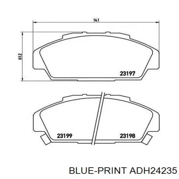 ADH24235 Blue Print pastillas de freno delanteras