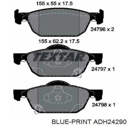 Comprar ADH24290 Blue Print Pastillas delanteras de freno