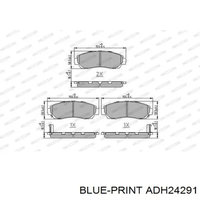ADH24291 Blue Print pastillas de freno delanteras