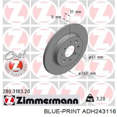 Comprar 18049 ABS Disco de freno trasero