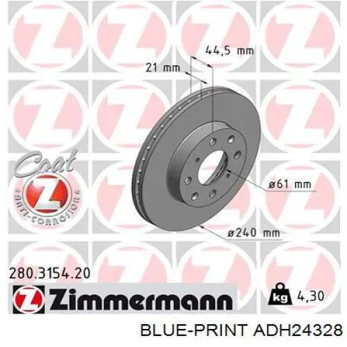 Comprar 45251S04A10 Honda Freno de disco delantero