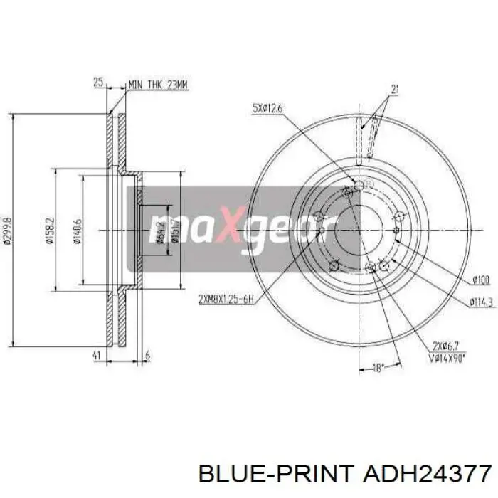ADH24377 Blue Print disco de freno delantero