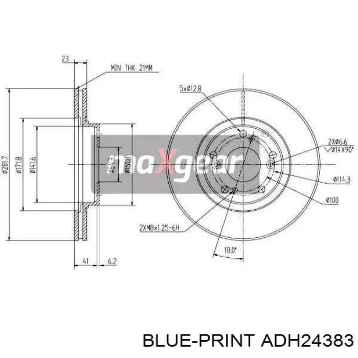 Comprar ADH24383 Blue Print Freno de disco delantero