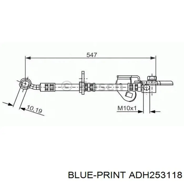 ADH253118 Blue Print latiguillos de freno delantero derecho