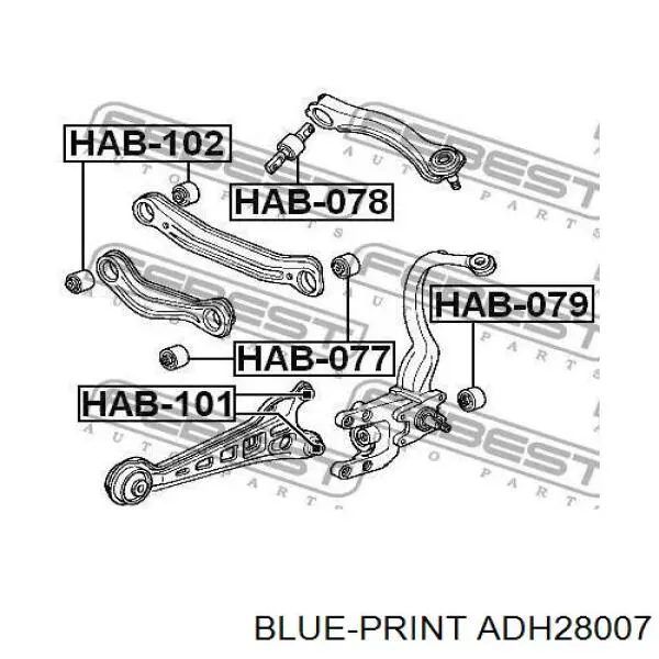 Buje del brazo inferior trasero 52365SM4005 Honda