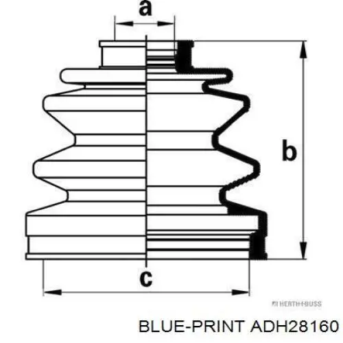 ADH28160 Blue Print fuelle, árbol de transmisión delantero exterior