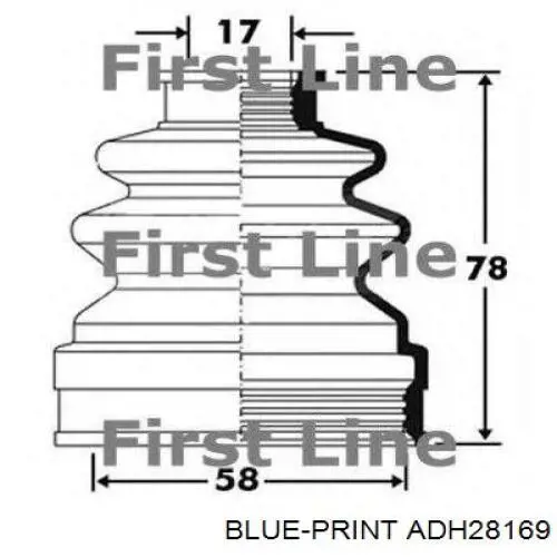 Fuelle exterior del eje de transmisión trasero Blue Print ADH28169 precio, desde 7,73 EUR