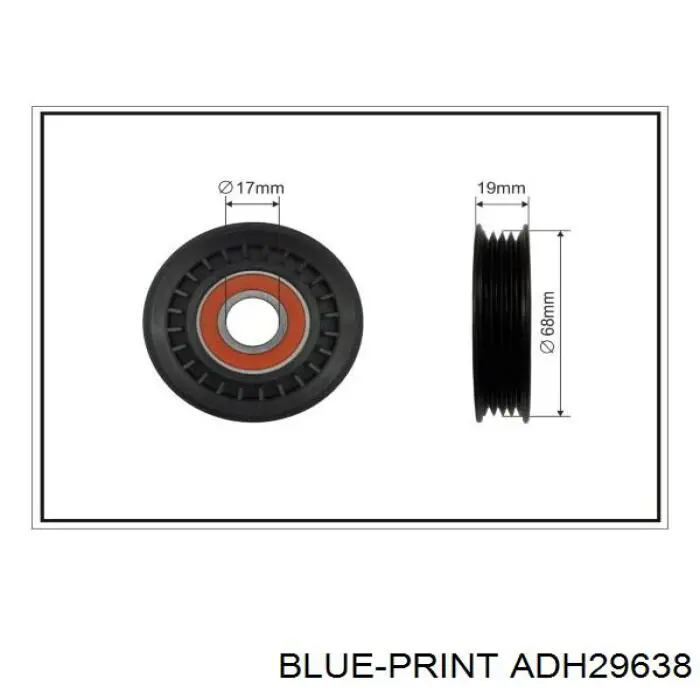 ADH29638 Blue Print rodillo, correa trapecial poli v