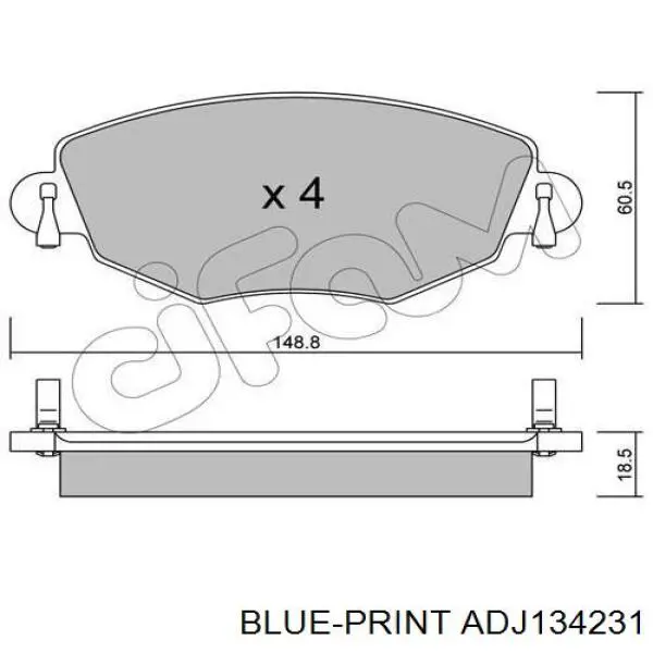 ADJ134231 Blue Print pastillas de freno delanteras