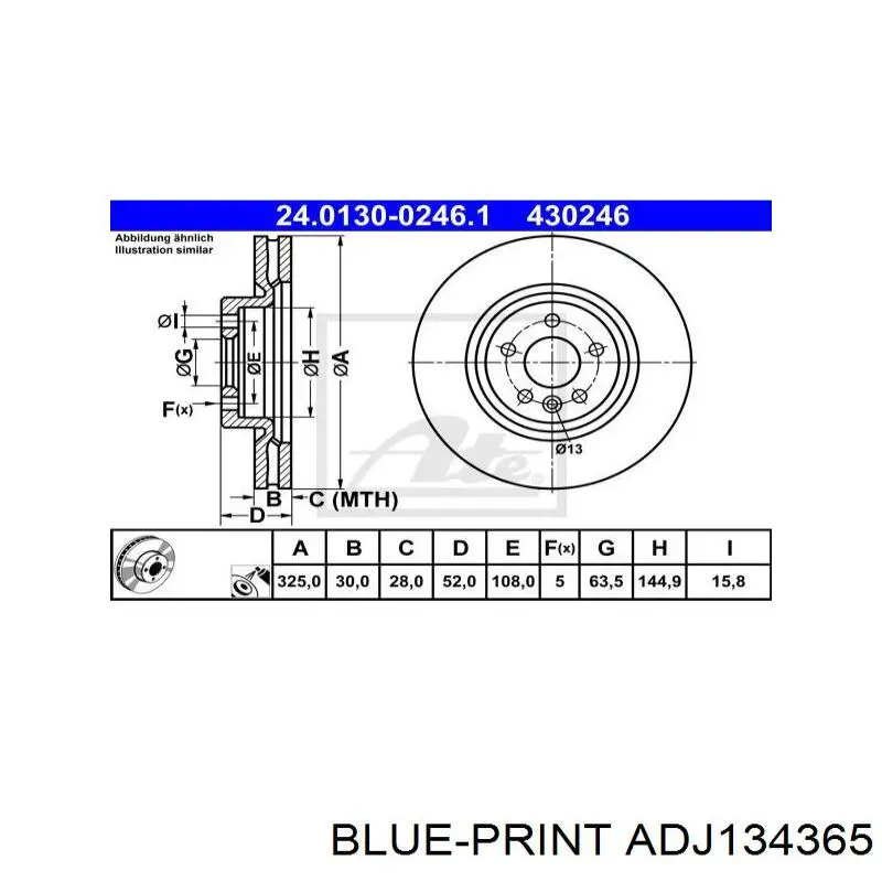 Disco de freno LR115005 Land Rover