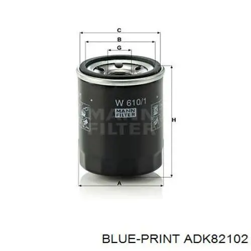 Comprar ADK82102 Blue Print Filtros de aceite