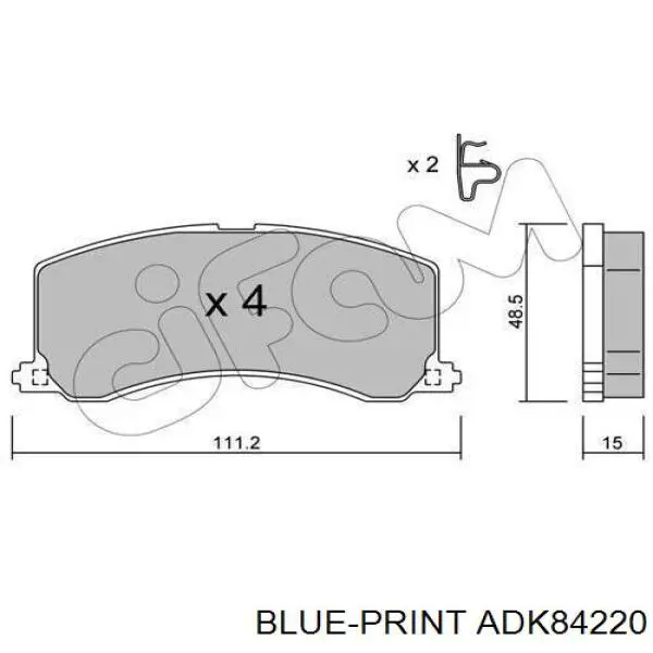 ADK84220 Blue Print pastillas de freno delanteras