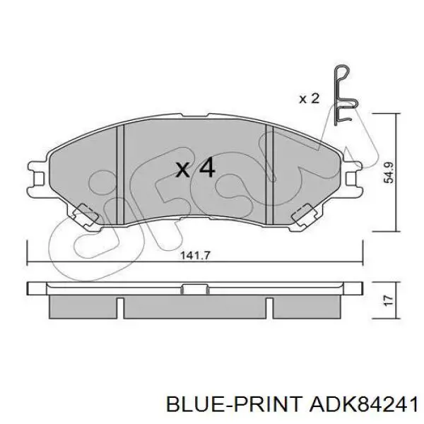 Comprar ADK84241 Blue Print Pastillas delanteras de freno