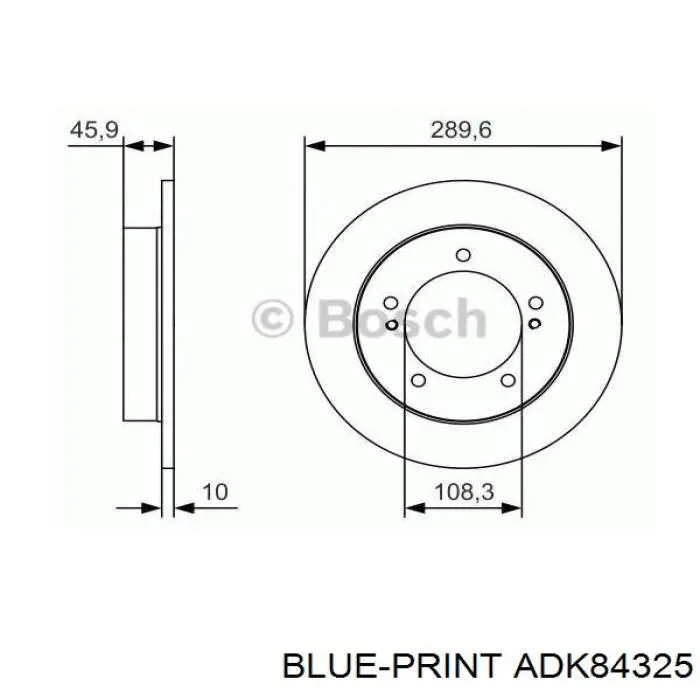 Disco de freno ADK84325 Blue Print