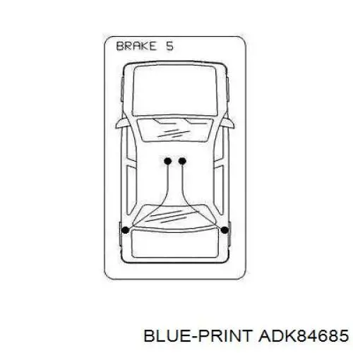 ADK84685 Blue Print cable de freno de mano trasero izquierdo