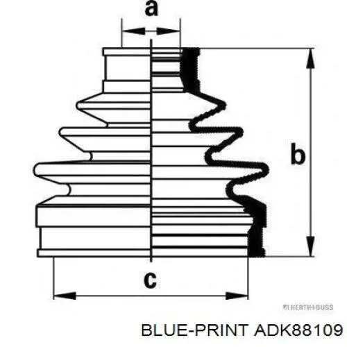 ADK88109 Blue Print fuelle, árbol de transmisión delantero exterior