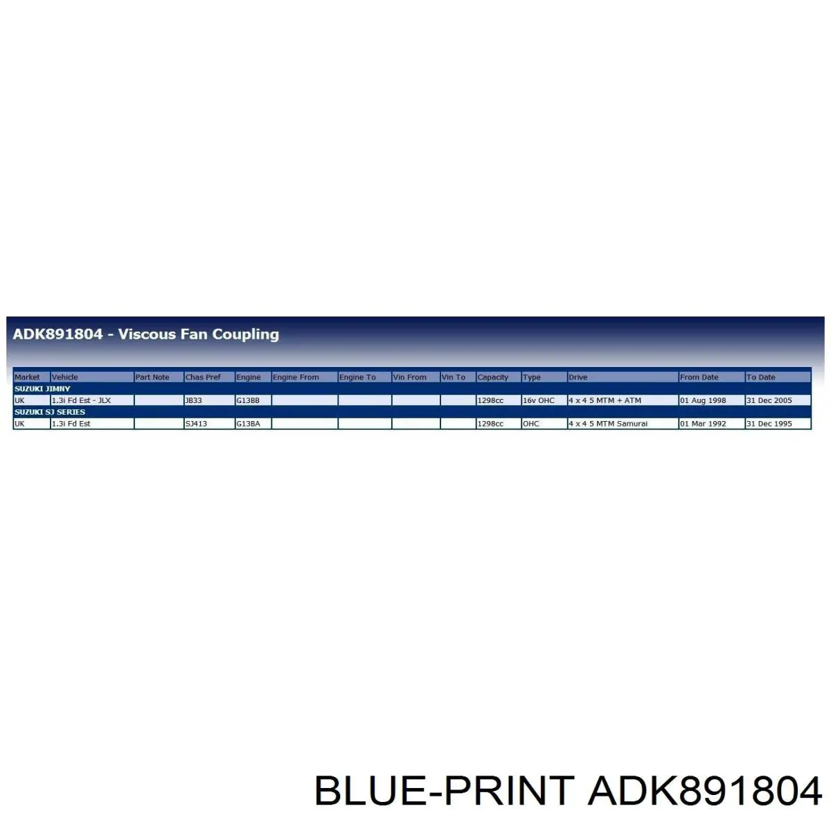 Embrague, ventilador de refrigeración Suzuki 1712081A00000 precio, desde 56,52 EUR