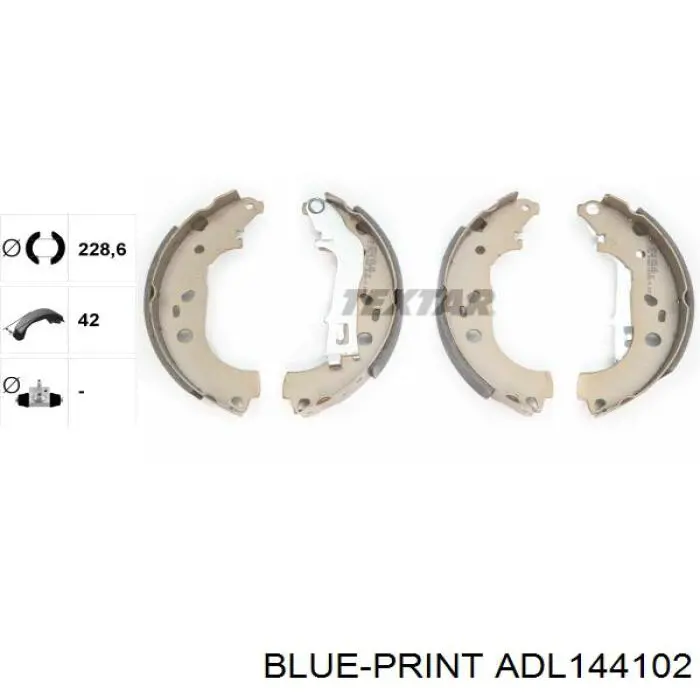 ADL144102 Blue Print zapatas de frenos de tambor traseras