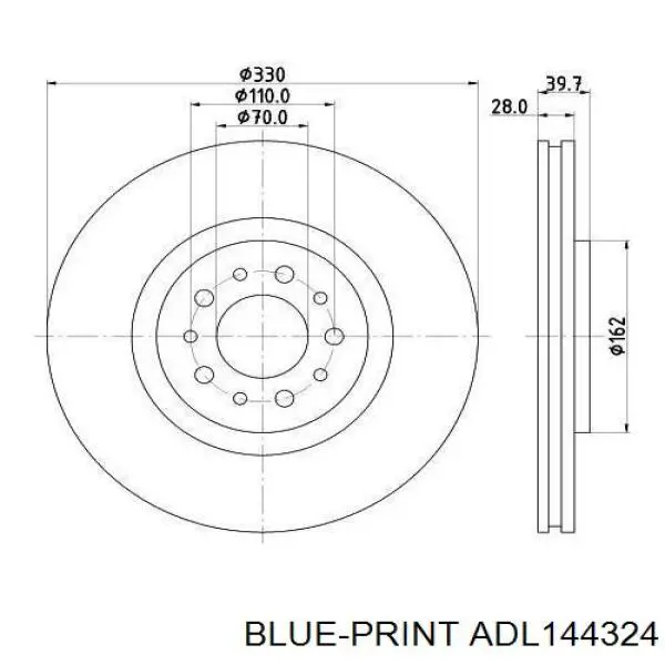 ADL144324 Blue Print freno de disco delantero