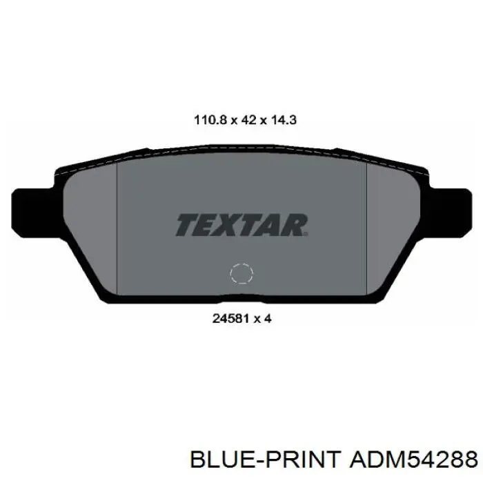 ADM54288 Blue Print pastillas de freno traseras