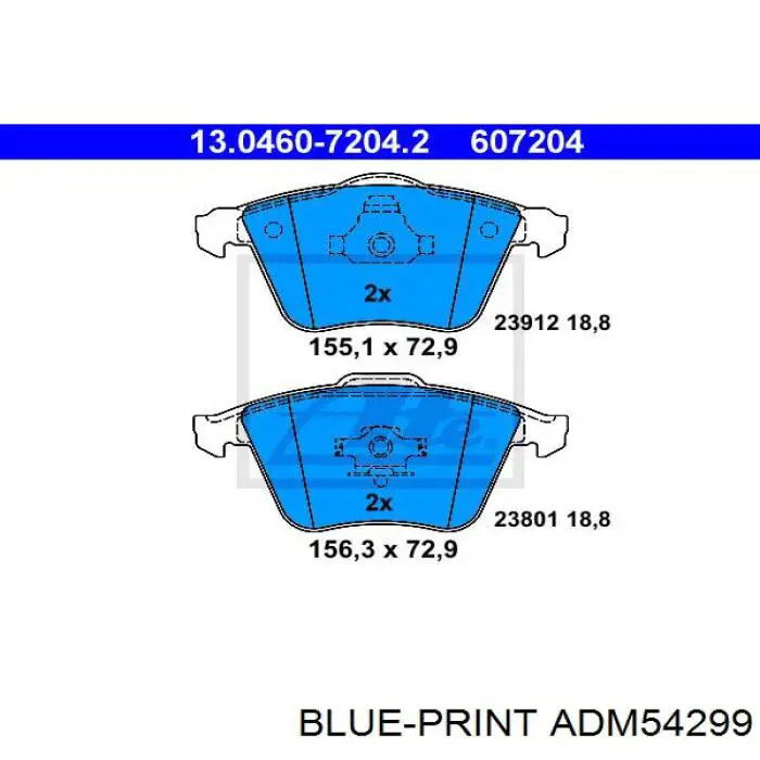 ADM54299 Blue Print pastillas de freno delanteras