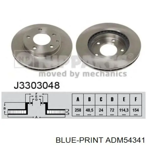 Disco de freno ADM54341 Blue Print