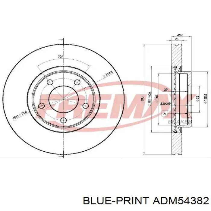 Disco de freno delantero Mazda C26Y3325XB