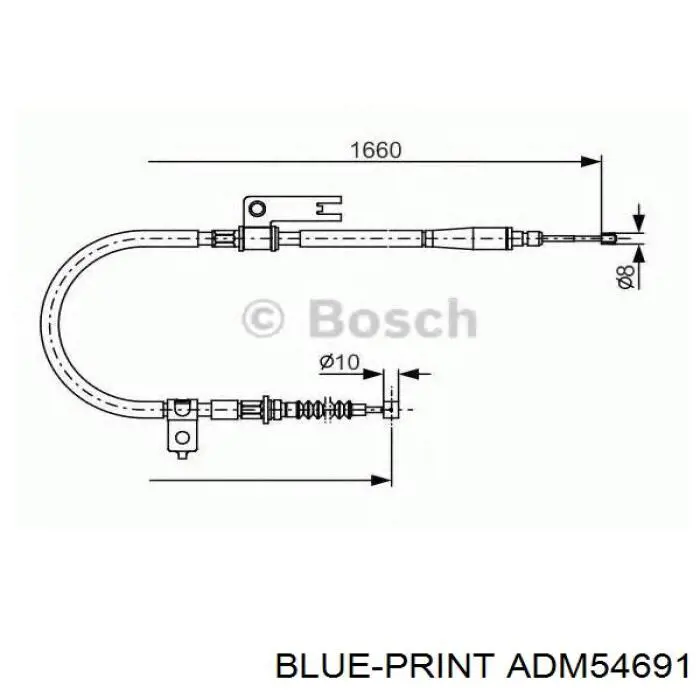 ADM54691 Blue Print cable de freno de mano trasero izquierdo