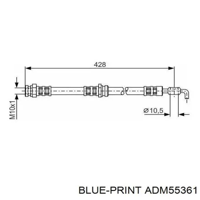 ADM55361 Blue Print latiguillo de freno delantero