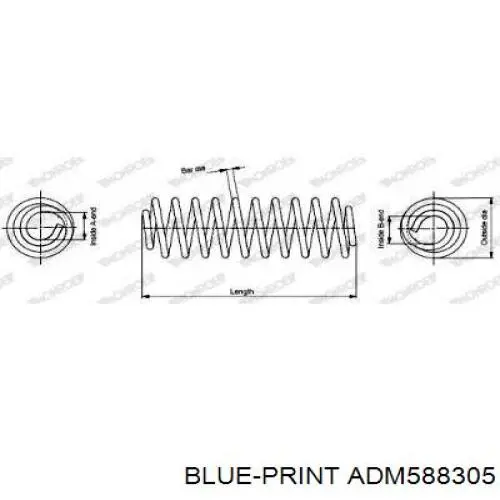 ADM588305 Blue Print muelle de suspensión eje trasero