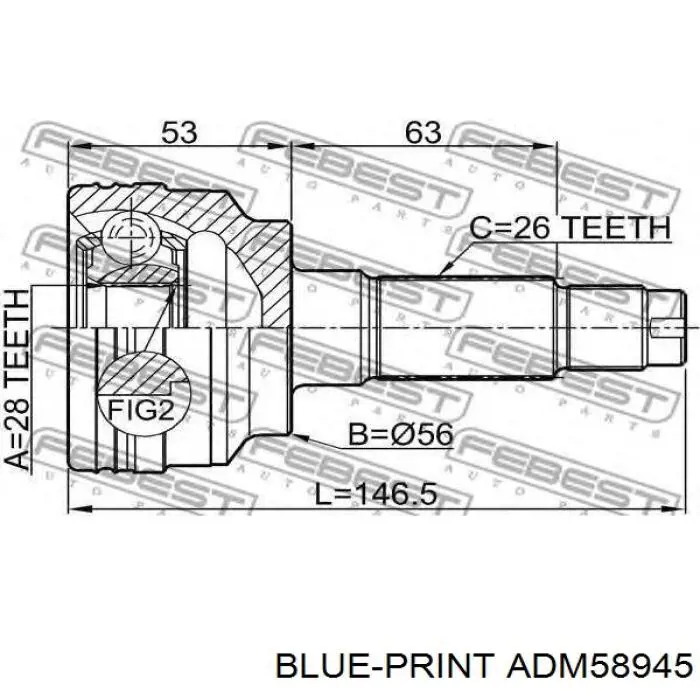 ADM58945 Blue Print junta homocinética exterior delantera