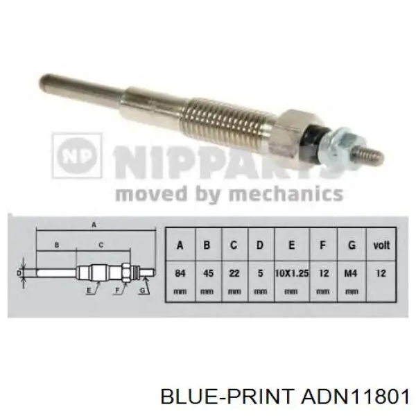 Bujía de incandescencia Nissan Sunny 2 B12