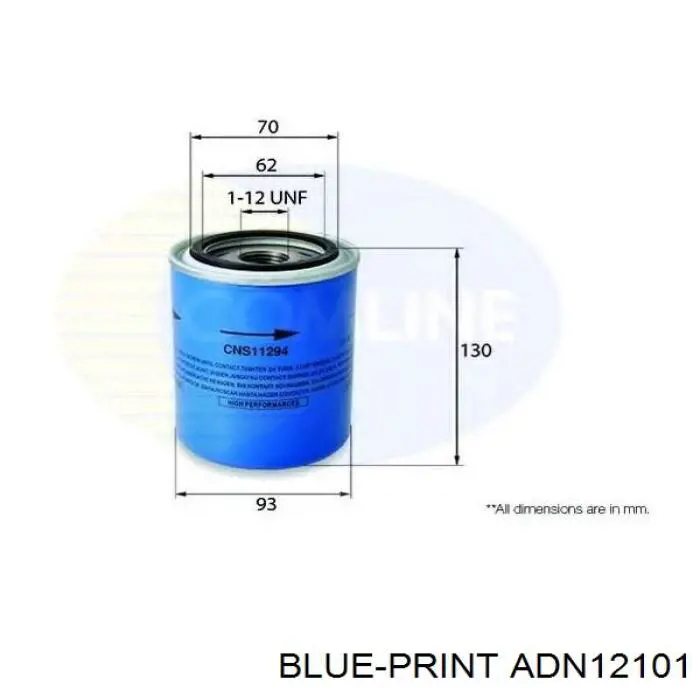 Filtro de aceite motor Nissan/Infiniti 15208W3401