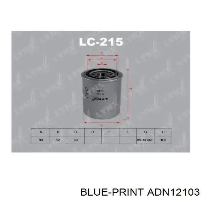 Filtro de aceite ADN12103 Blue Print