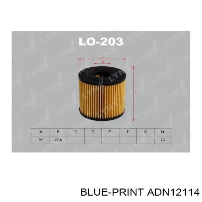 ADN12114 Blue Print filtro de aceite