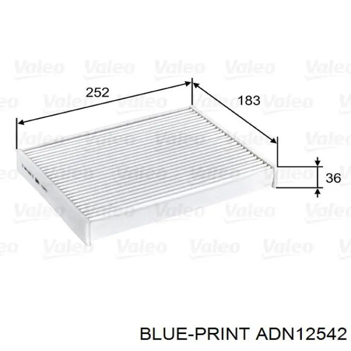 Comprar ADN12542 Blue Print Filtro de aire del habitáculo