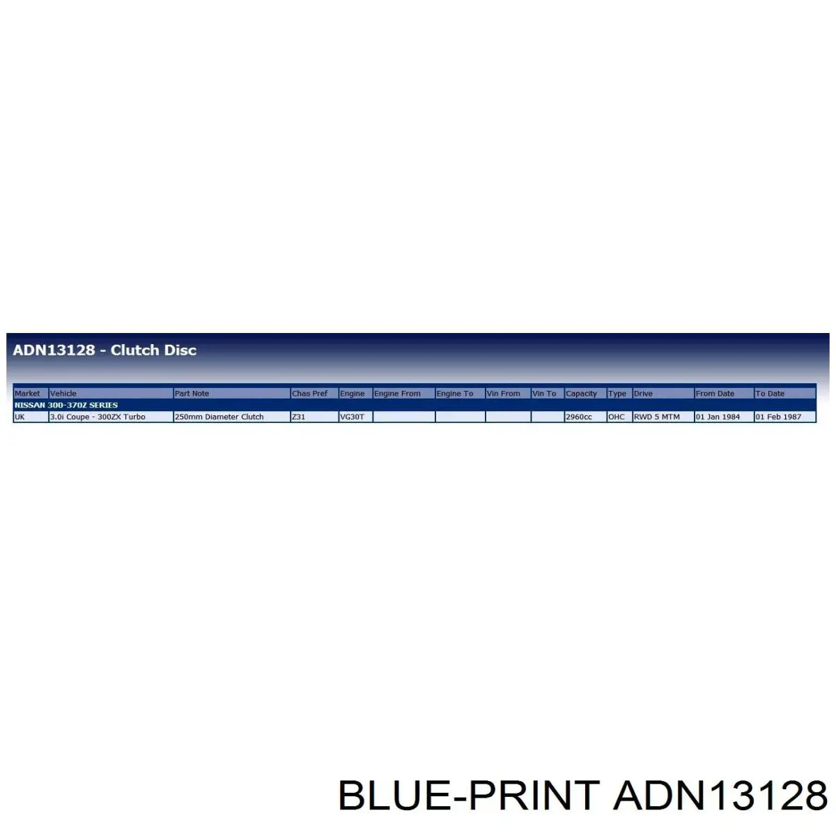 ADN13128 Blue Print disco de embrague