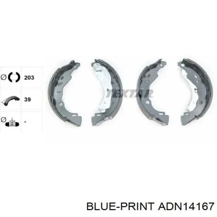 ADN14167 Blue Print zapatas de frenos de tambor traseras