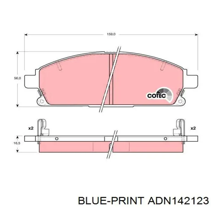 ADN142123 Blue Print pastillas de freno delanteras