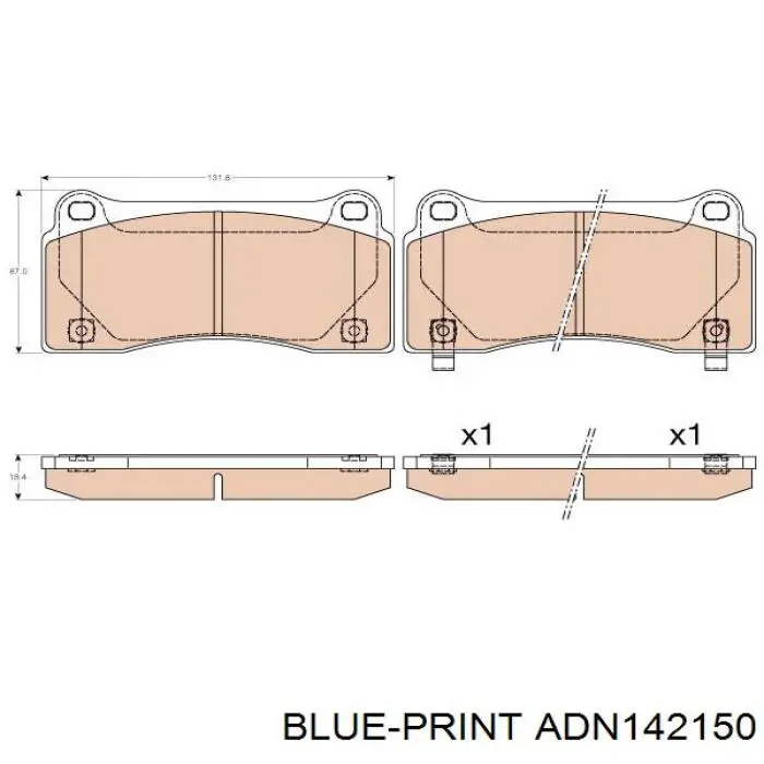 ADN142150 Blue Print pastillas de freno delanteras