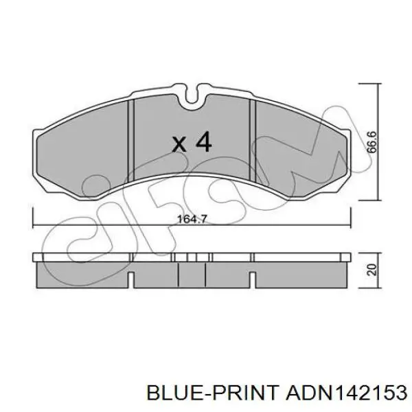 ADN142153 Blue Print pastillas de freno traseras